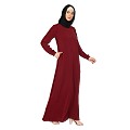 Premium inner abaya with elastic sleeves - Maroon Premium inner abaya with elastic sleeves - Maroon